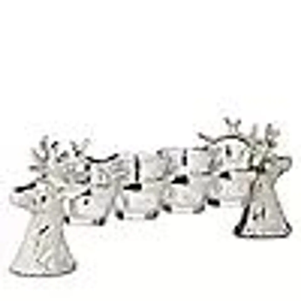 BOXED HOMEWORK STORIES 35CM 4 GLASS STAG CANDLE HOLDER DISPLAY
