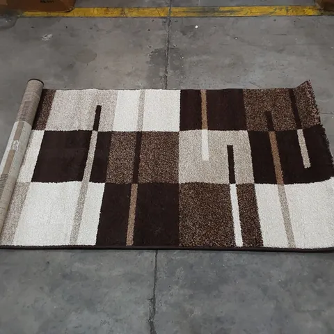 NUMUNE GEOMETRIC BROWN/LIGHT BROWN RUG // SIZE: 80 X 150cm