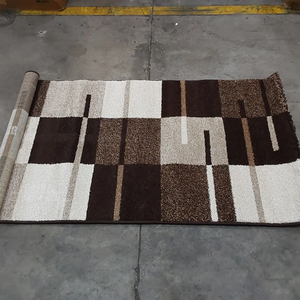 NUMUNE GEOMETRIC BROWN/LIGHT BROWN RUG // SIZE: 80 X 150cm