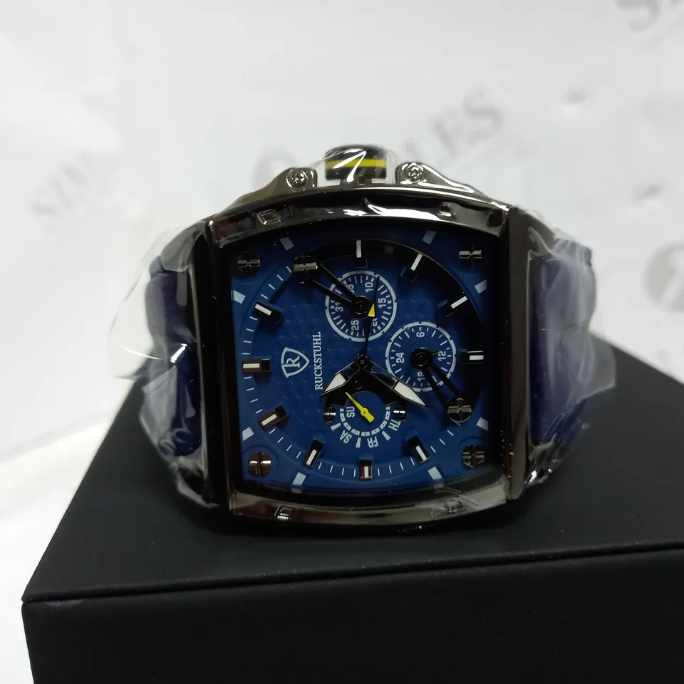 RUCKSTUHL TRIPLE DIAL LEATHER STRAP WATCH RRP £560