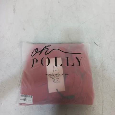 OH POLLY BANDEAU RUFFLE DETAIL MAXI DRESS IN RED, UK 18