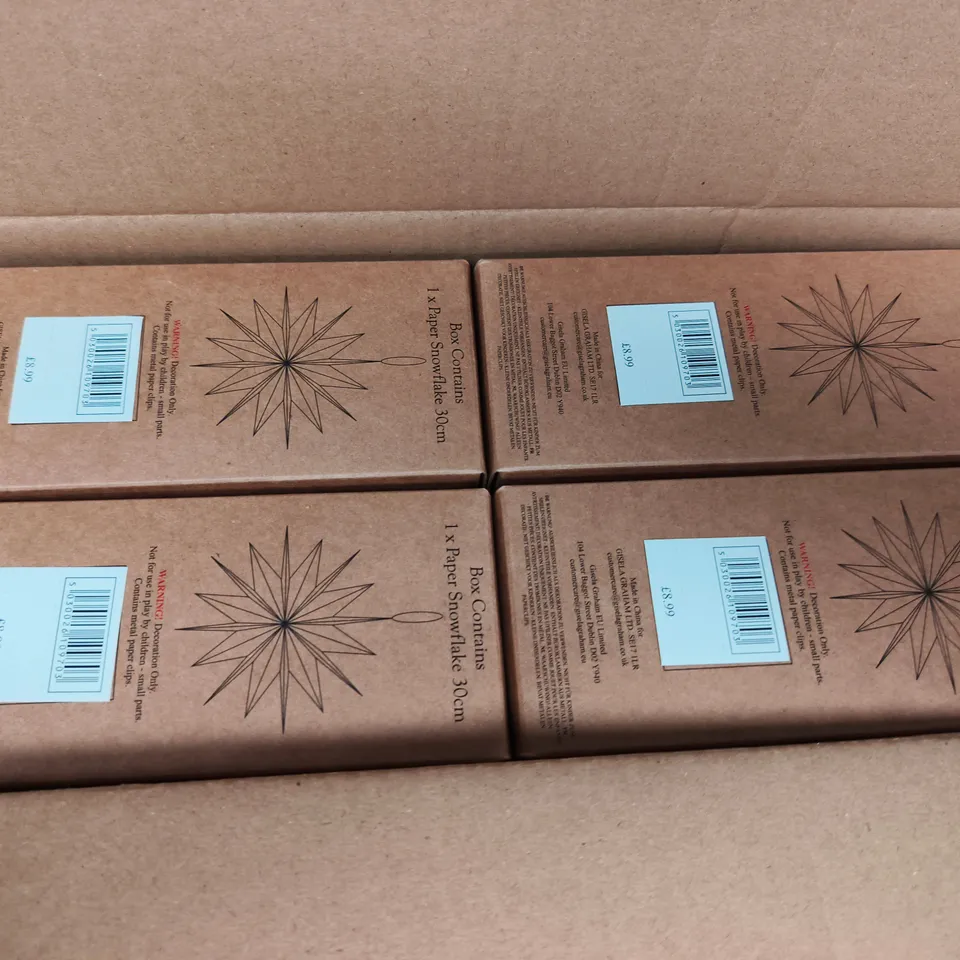 APPROXIMATELY 12 GISELA GRAHAM 30CM PAPER SNOWFLAKES IN GREEN