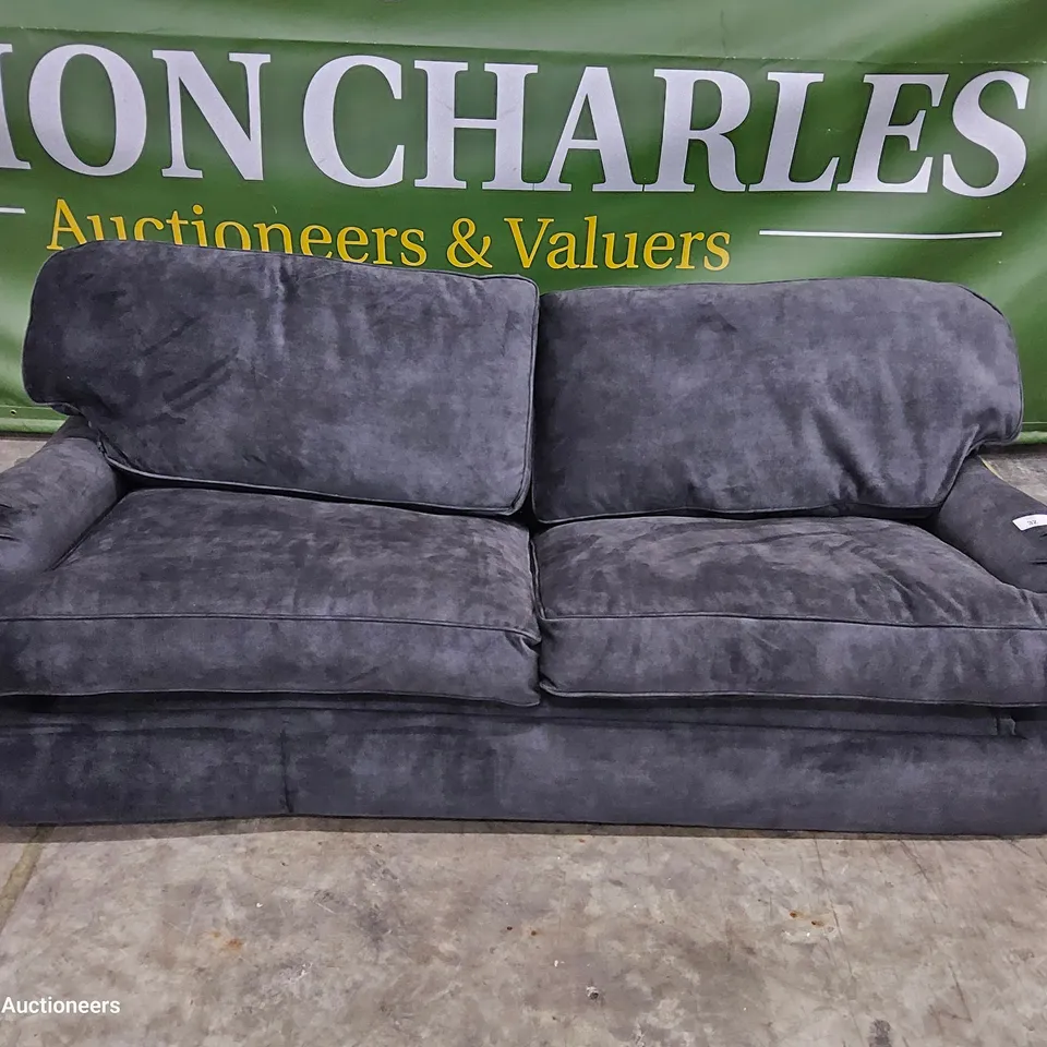 DESIGNER THE DOWNTON COAL FABRIC METAL ACTION SOFA BED 