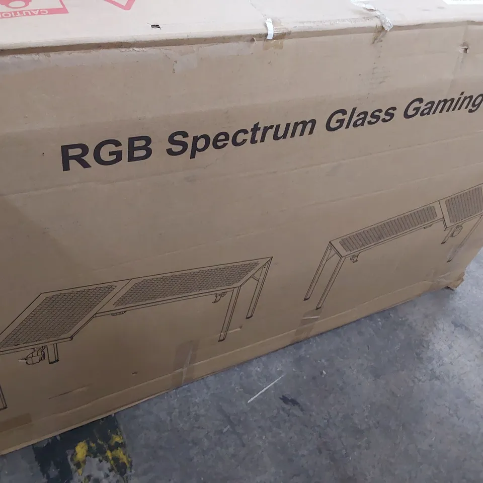 BOXED SPECTRUM GLASS GAMING DESK