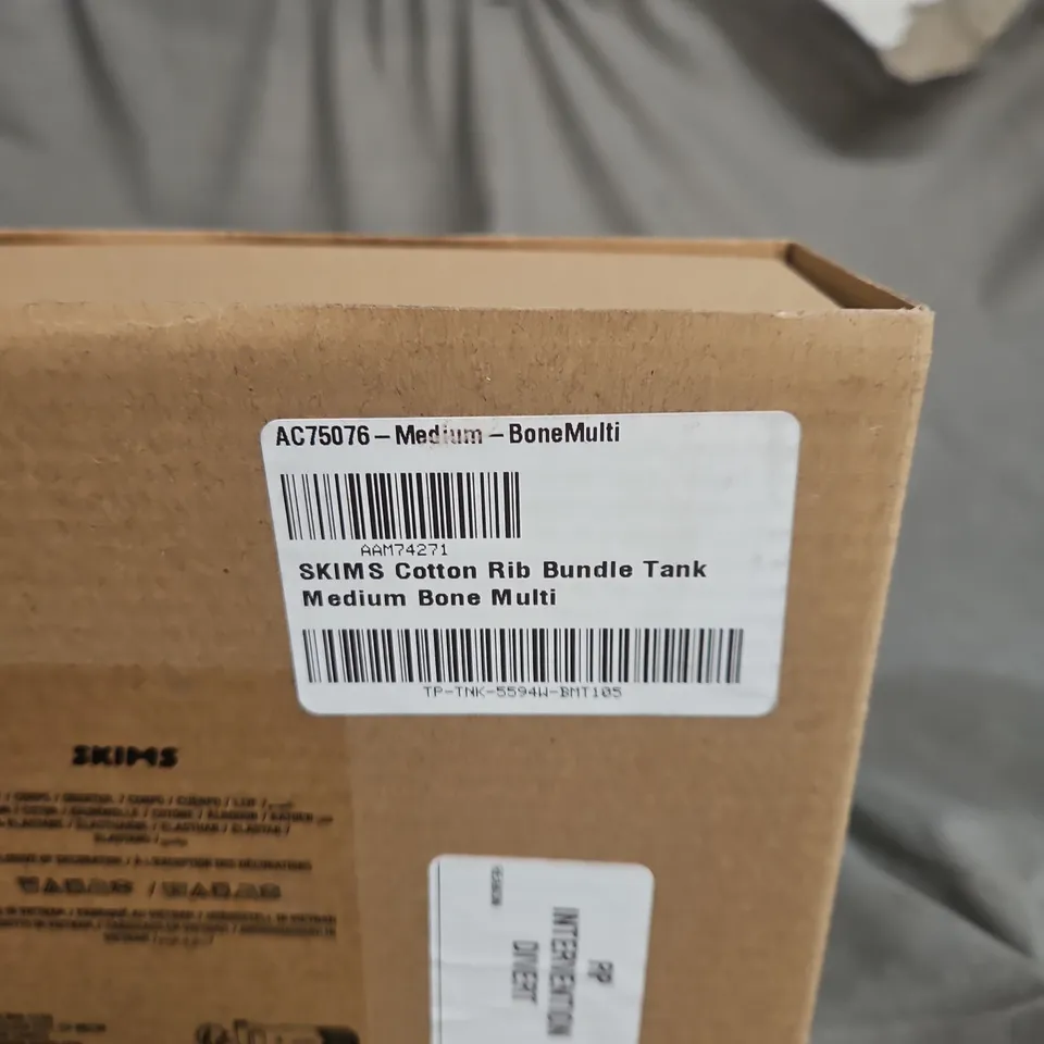 SKIMS COTTON RIB TANK TOP BUNDLE (3-PACK) – MEDIUM, GREY, CREAM & BLACK 