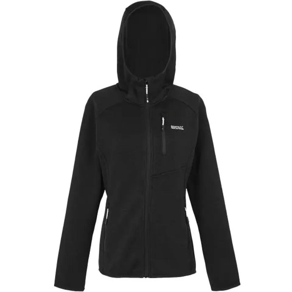 REGATTA WOMEN'S NEWHILL HOODED FLEECE BLACK SIZE 12