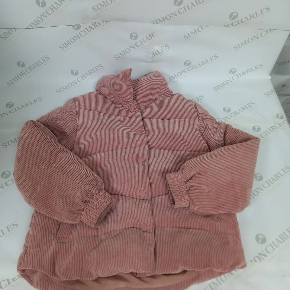 GIRLS ZARA PINK CORD COAT SIZE 11-12 YEARS