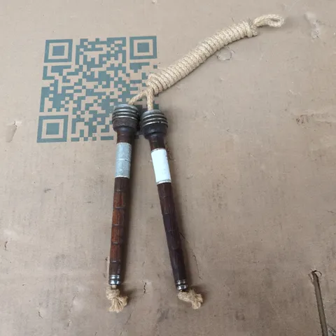9X WOODEN HANDLED SKIPPING ROPES 