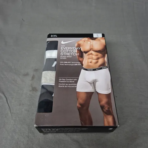 BOXED NIKE 3PACK COTTON BOXERS SIZE L