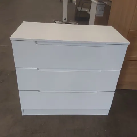 MILAN 3 DRAWER CHEST IN WHITE GLOSS & WHITE (READY ASSEMBLED) COLOUR: WHITE