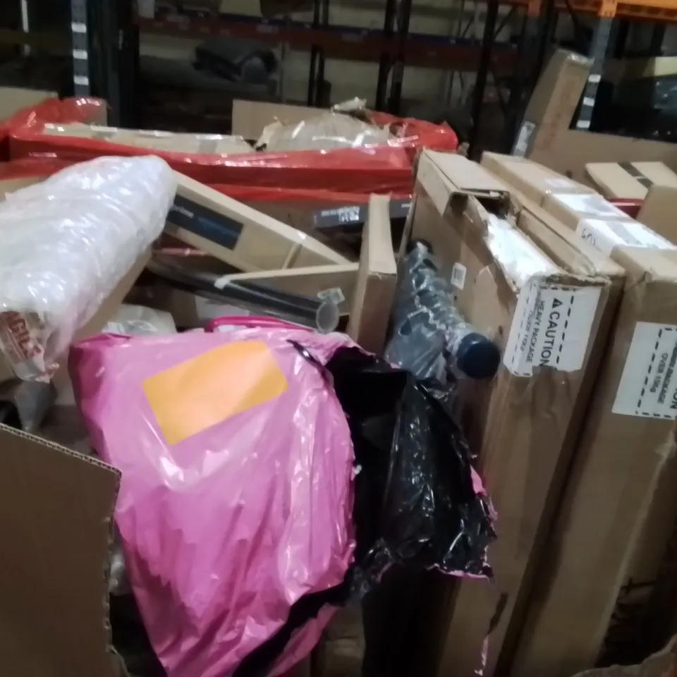 PALLET OF ASSORTED HOUSEHOLD GOODS AND PRODUCTS TO INCLUDE;GOVEE LIGHT,VIBRATION PLATE,MAGNETIC DARTBOARD 