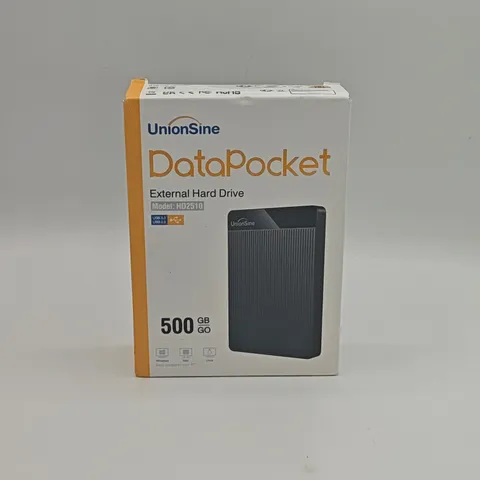 SEALED UNIONSHINE DATA POCKET 500GB EXTERNAL HARD DRIVE