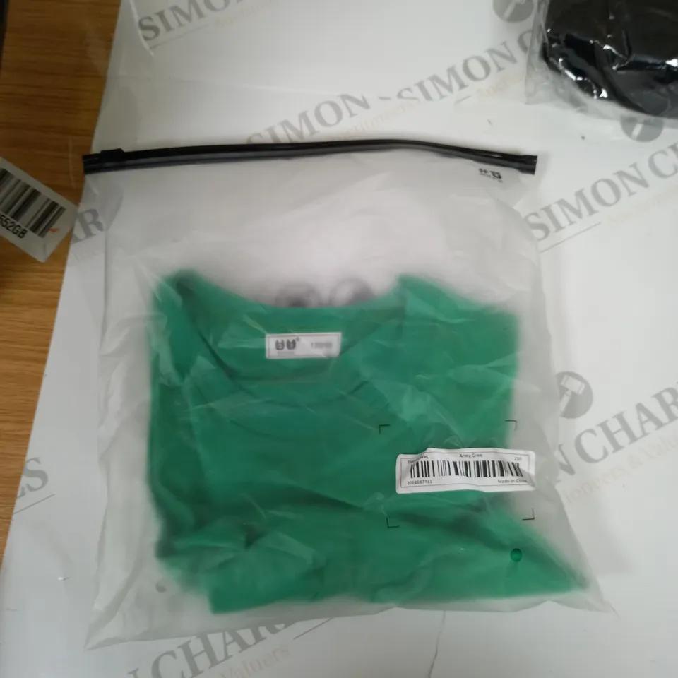 BOX OF ASSORTED CLOTHING ITEMS TO INCLUDE SOCKS, DRESSES, TOPS, PYJAMAS ETC