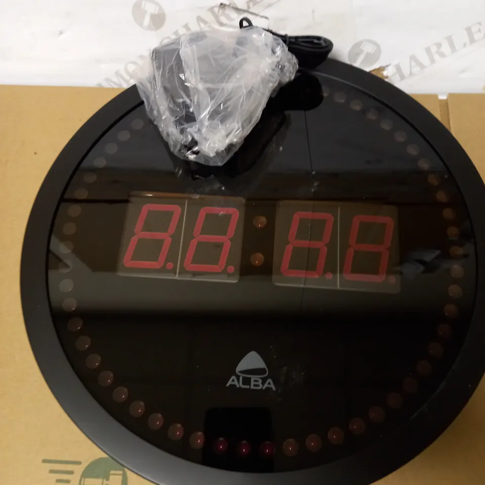 ALBA HORLED LED CLOCK, BLACK, 30 X 4 X 30 CM