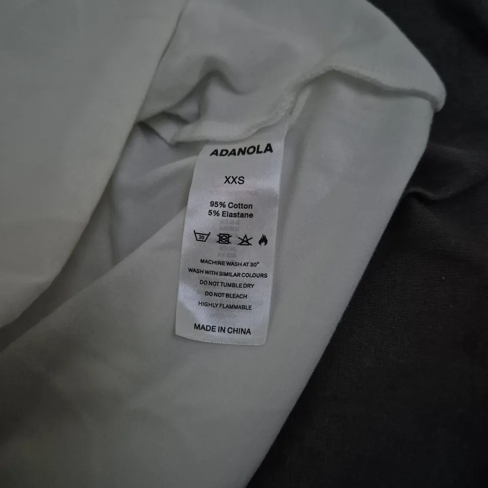 ADANOLA COTTON SHORT SLEEVE TOP – WHITE, UK XXS (XXS)