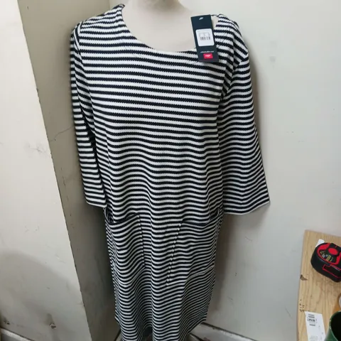 COTTON TRADERS STRIPED TEXTERED JERSEY DRESS SIZE UK 20