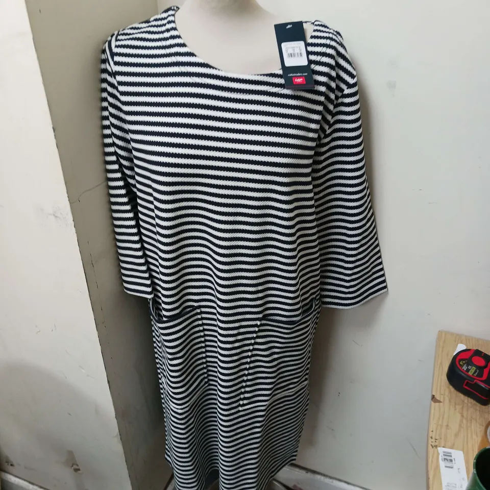 COTTON TRADERS STRIPED TEXTERED JERSEY DRESS SIZE UK 20