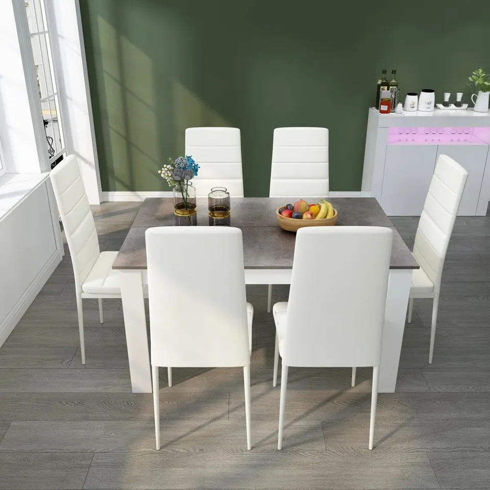 BOXED ELFREDIA SET OF APPROXIMATELY 6 WOOD DINING CHAIRS