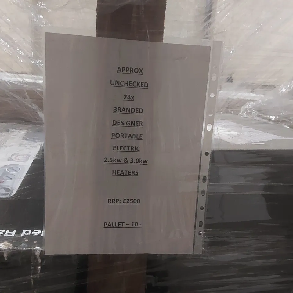 PALLET CONTAINING APPROXIMATELY 24x DESIGNER PORTABLE ELECTRIC HEATERS