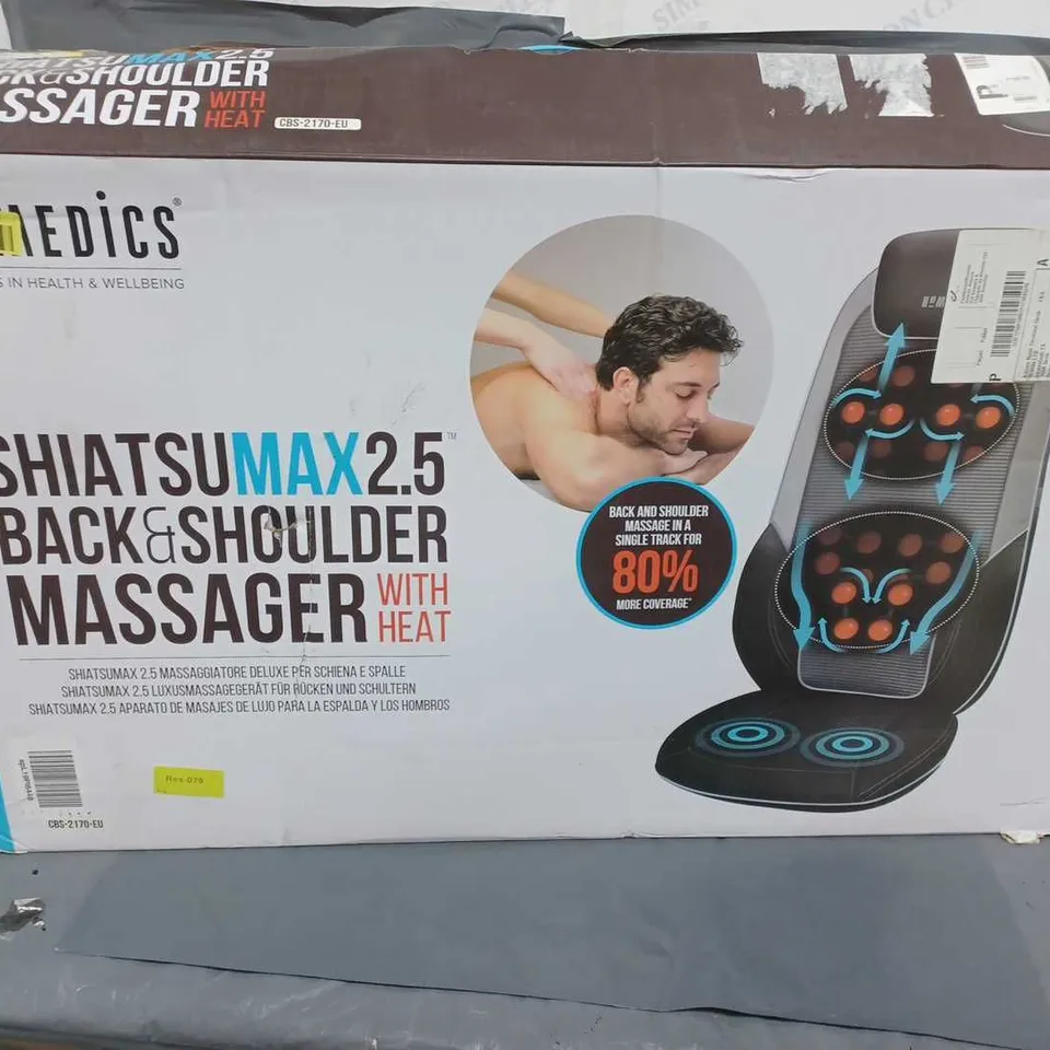 BOXED HOMEDICS SHIATSU MAX 2.5 BACK AND SHOULDER MASSAGER WITH HEAT CBS-2170-EU