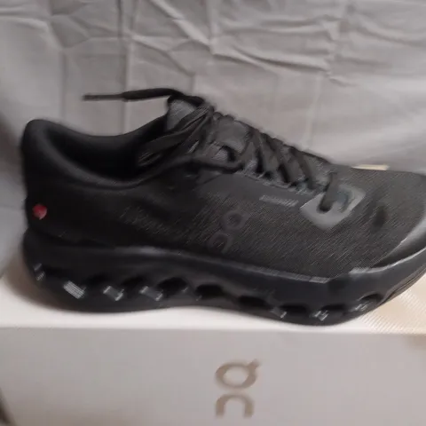 BOXED PAIR OF ON RUNNING CLOUDSURFER TRAIL 2 WP BLACK – WOMENS TRAIL SHOES - UK SIZE 6.5