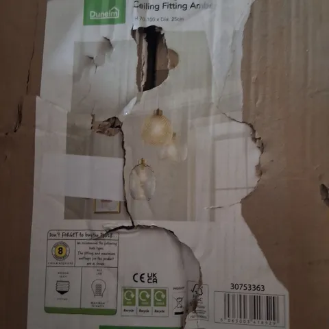 BOXED DUNELM 3-LIGHT CLUSTER CEILING FITTING