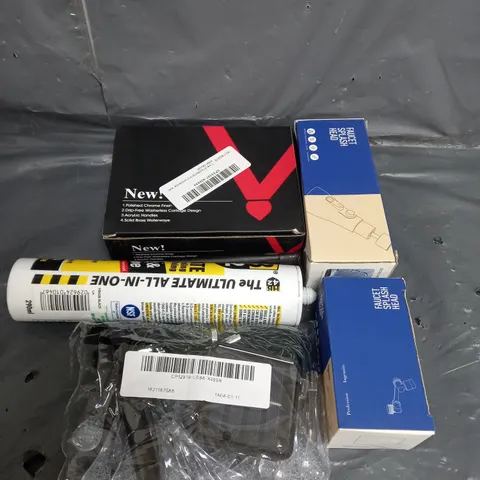 APPROXIMATELY 10 ASSORTED HOUSEHOLD ITEMS TOO INCLUDE FAUCETS , SILICONE , LED LIGHTS , ETC