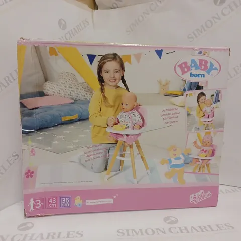 BOXED BABY BORN HIGH CHAIR