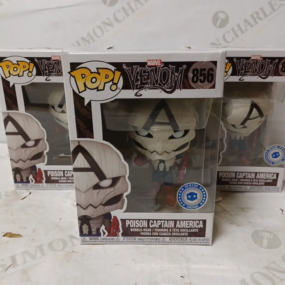 LOT OF 3 POP! VINYL MARVEL VENOM POISON CAPTAIN AMERICA 