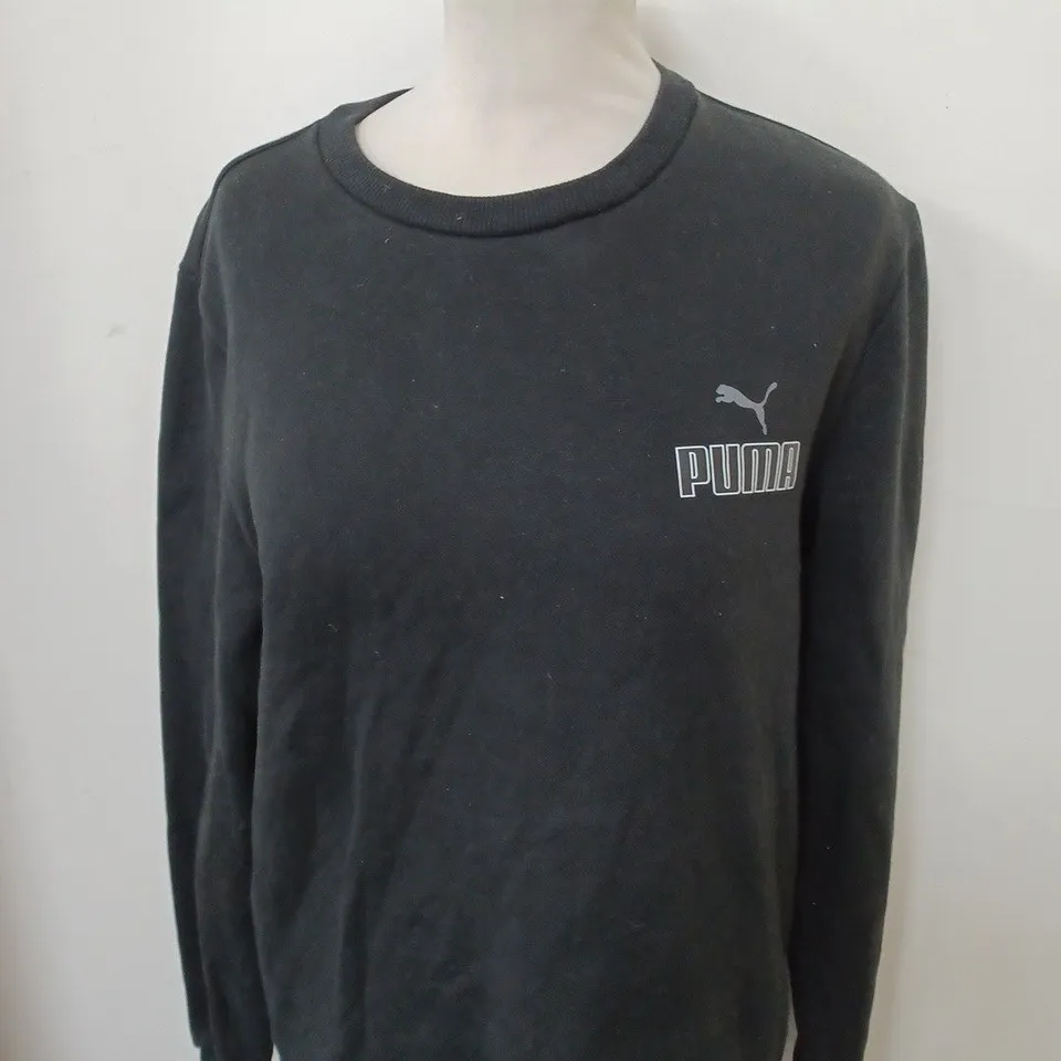 PUMA LOGO SWEATSHIRT IN BLACK SIZE S
