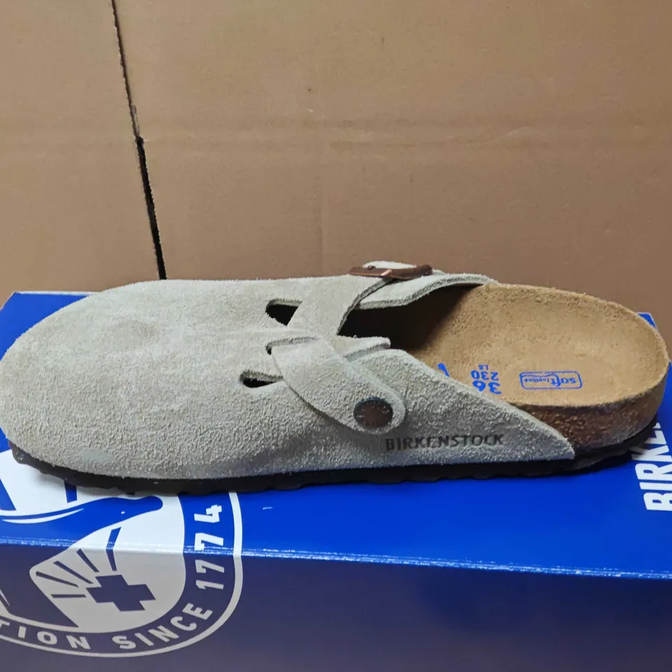 BOXED BIRKENSTOCK BOSTON BS TAUPE – UK 3.5 (EU 36) NARROW FIT