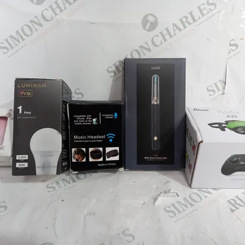 BOX OF APPROX 15 ASSORTED ITEMS TO INCLUDE - LED FLASH CAT BALL - LUMIMAN PROLIGHT BULB - POTENSIC FIREFLY A20 ECT