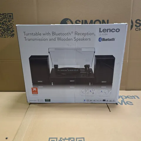 BOXED LENCO BLUETOOTH TURNTABLE WITH SPEAKERS LS-101BK