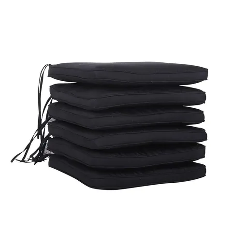 BOXED SET OF 6 DINING CHAIR CUSHIONS IN BLACK (1 BOX)