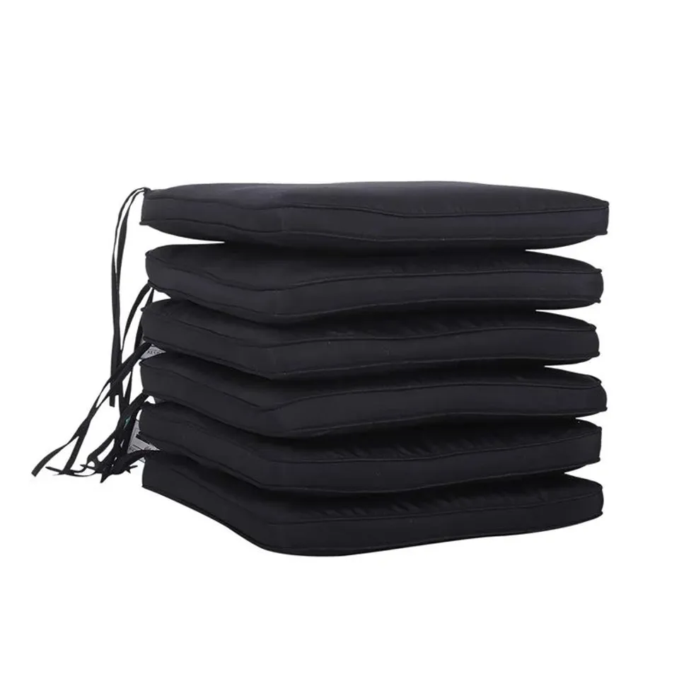 BOXED SET OF 6 DINING CHAIR CUSHIONS IN BLACK (1 BOX)