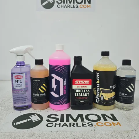 APPROXIMATELY 15 ASSORTED ITEMS INCLUDING CAR PLAN 10 MINUTE TREATMENT, EZCARCARE CITRUS WASH AND DUEL QUICK DETAILER