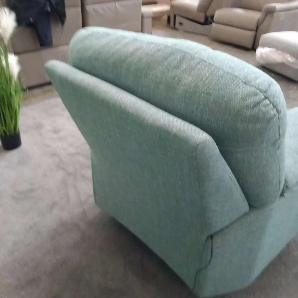 DESIGNER G PLAN CHLOE DAPPLE OCEAN FABRIC ELECTRIC RECLINING ARMCHAIR