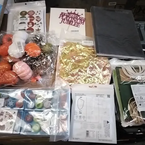 PALLET OF ASSORTED ITEMS INCLUDING PUMPKIN DECORATIONS, CHRISTMAS STICKER SET, MASK 3PK, 2022/2023 DIARY, QUEEN'S PLATINUM JUBILEE DECORATION