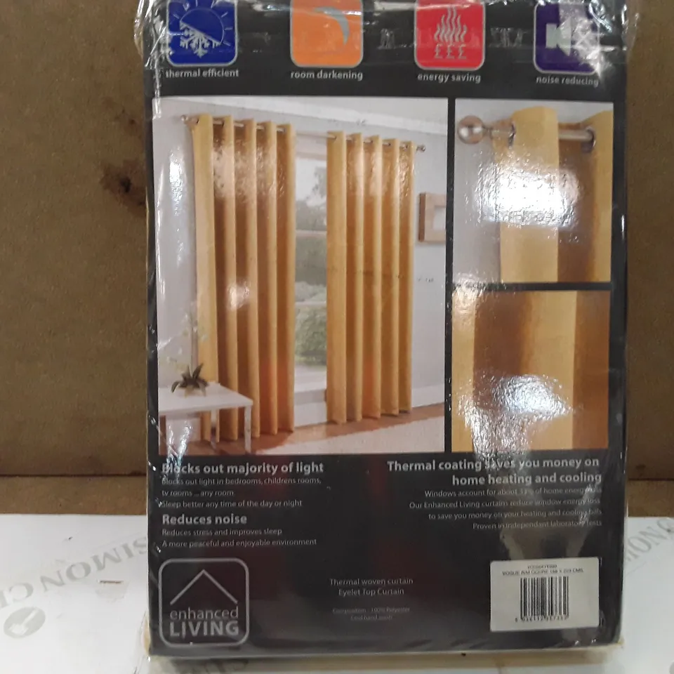 BRAND NEW ENHANCED LIVING BLACK OUT THERMAL CURTAINS - 168CM X 229CM (ORCHE)