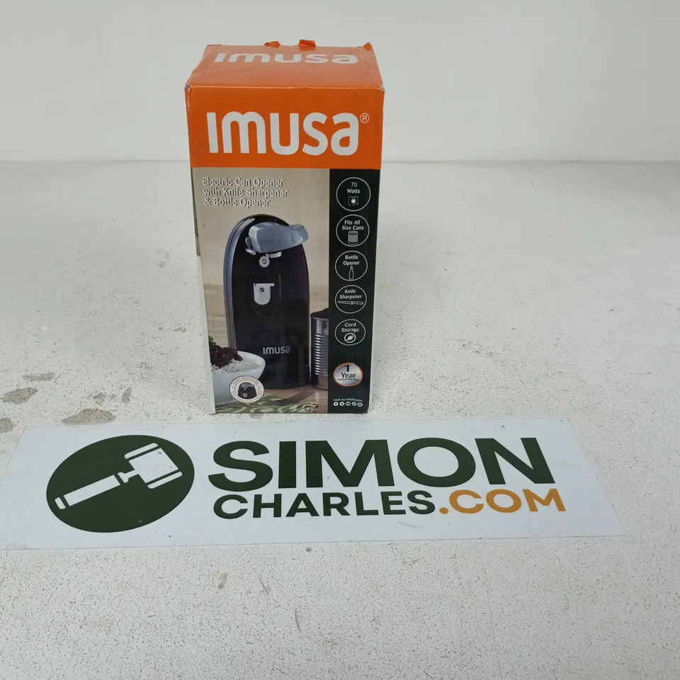 IMUSA ELECTRIC CAN OPENER WITH KNIFE SHARPENER & BOTTLE OPENER