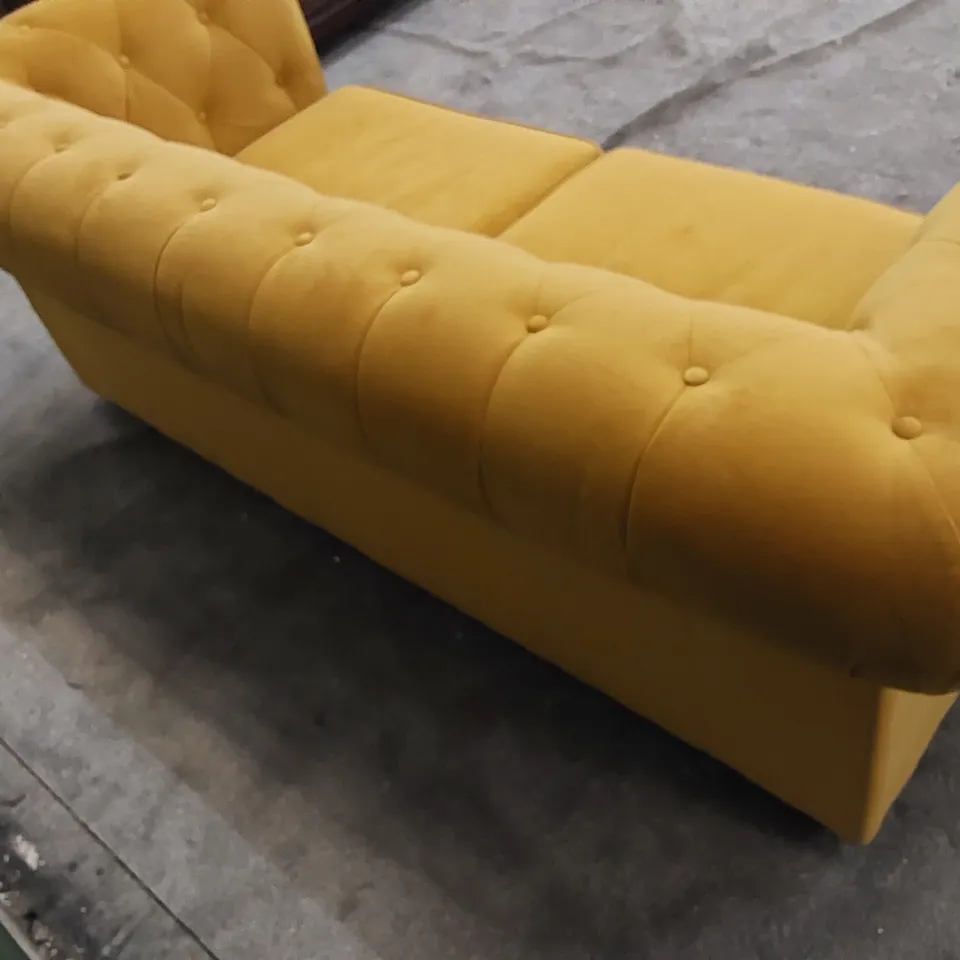 DESIGNER AARON 3-SEATER FABRIC SOFA - YELLOW/MUSTARD 