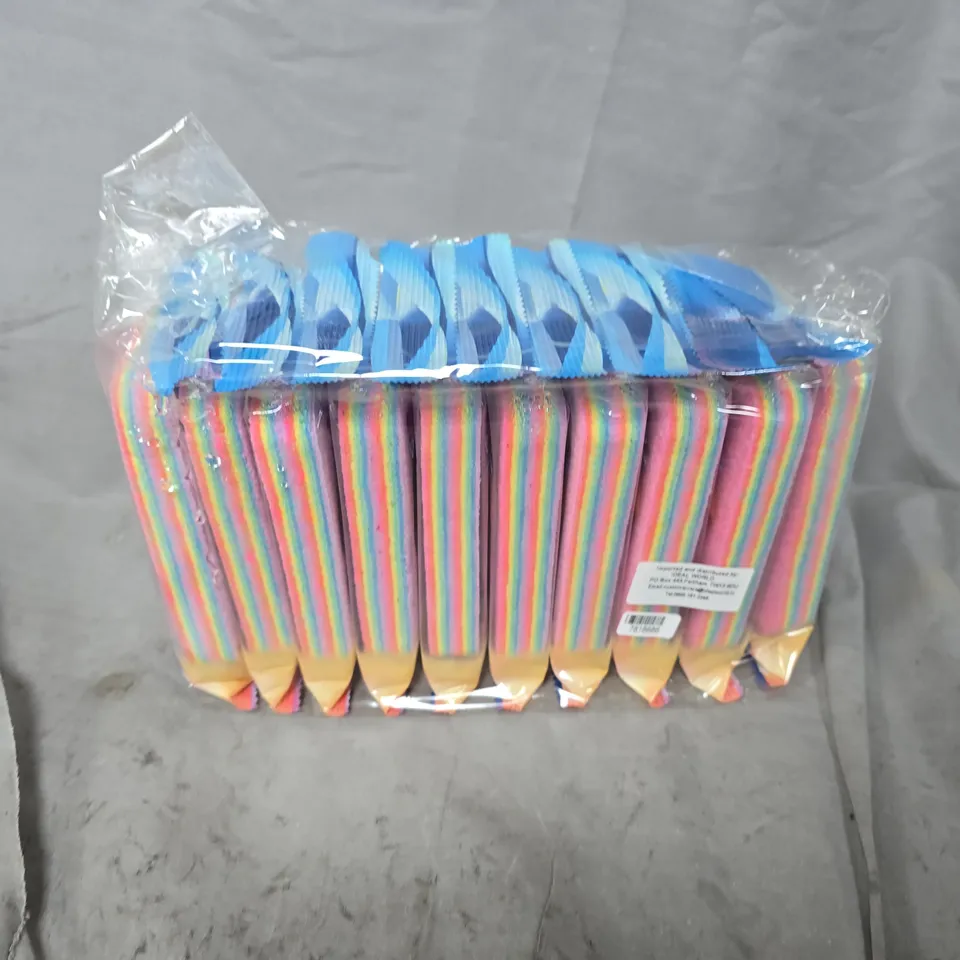 APPROXIMATELY 20 PACKS OF RAINBOW MULTILAYER RAGS (10 PER PACK)