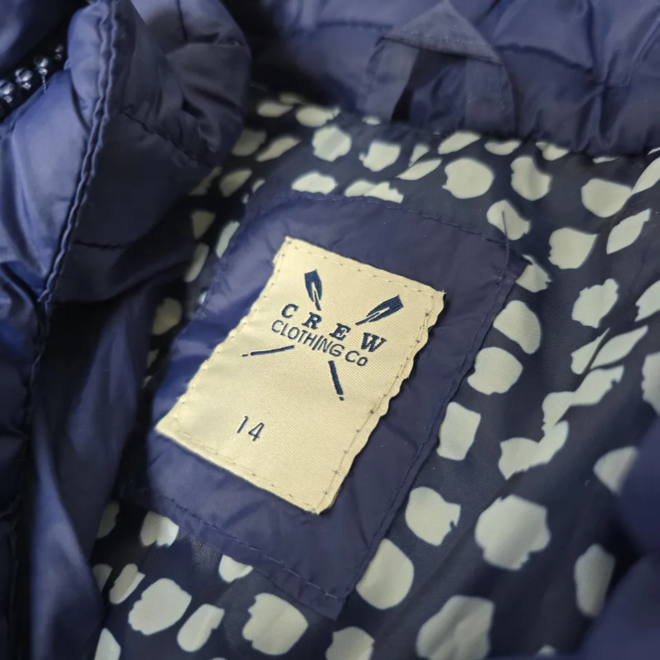 CREW CLOTHING CO. NAVY PUFFER JACKET – UK 14