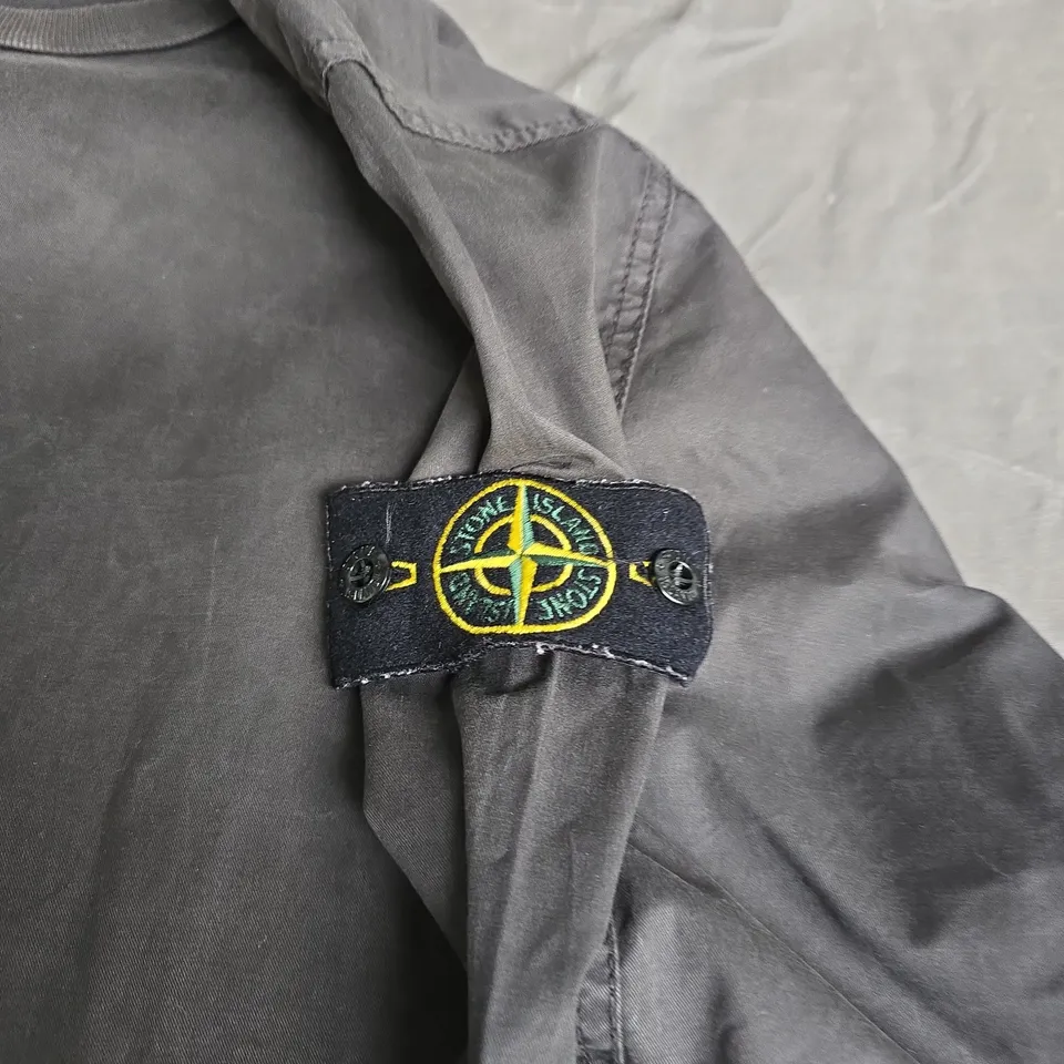 STONE ISLAND GREY LONG-SLEEVE TOP - SIZE UNSPECIFIED