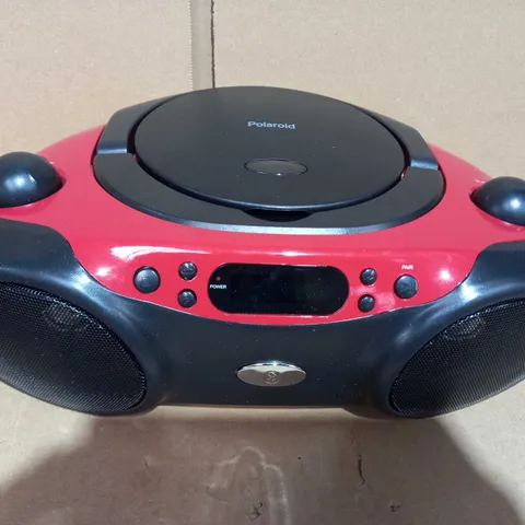 POLAROID BLUETOOTH CD BOOMBOX BLACK/RED
