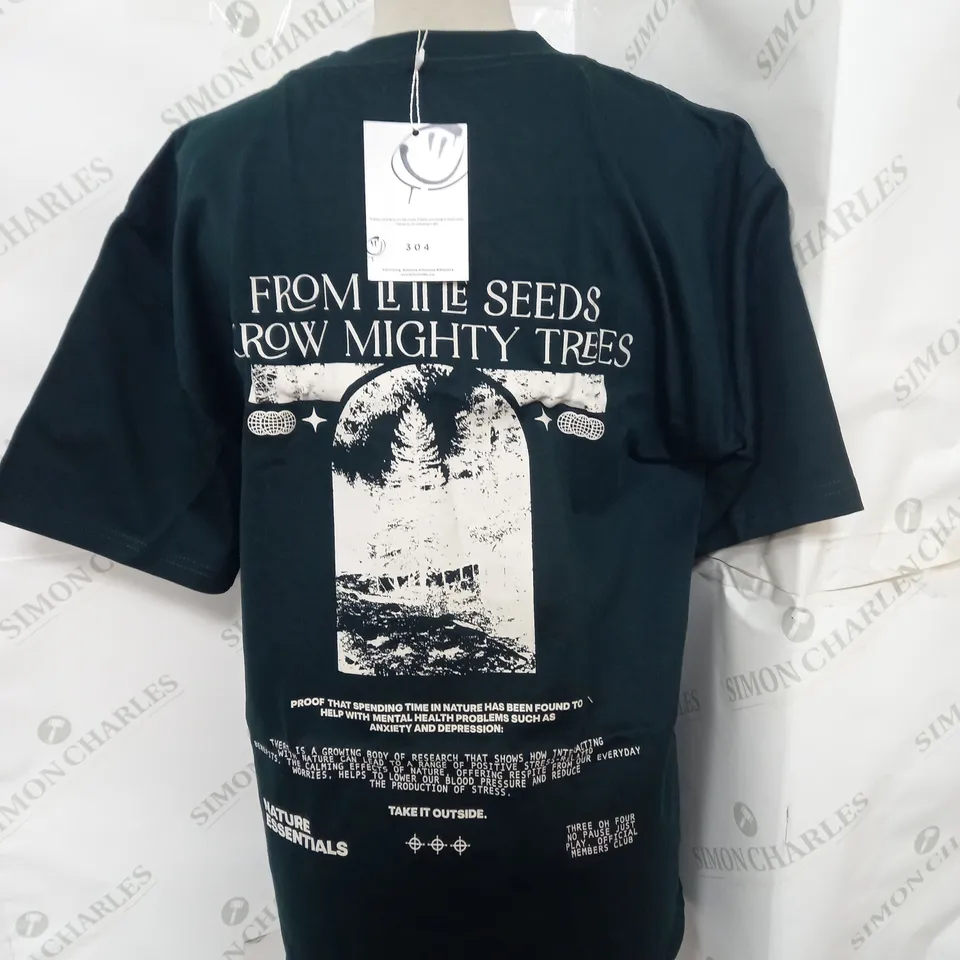 304 MENS PRINTED TSHIRT IN FOREST GREEN SIZE S