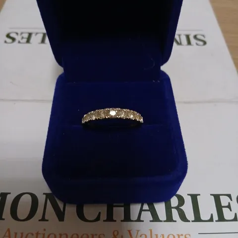 DIAMONIQUE GOLD-TONE RING WITH CLEAR STONES