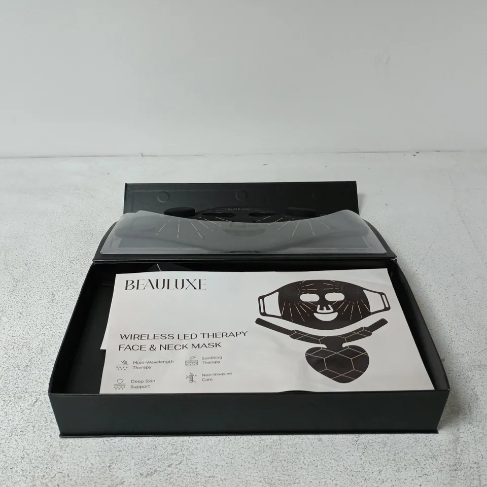 BEAULUXE WIRELESS LED THERAPY FACE AND NECK MASK