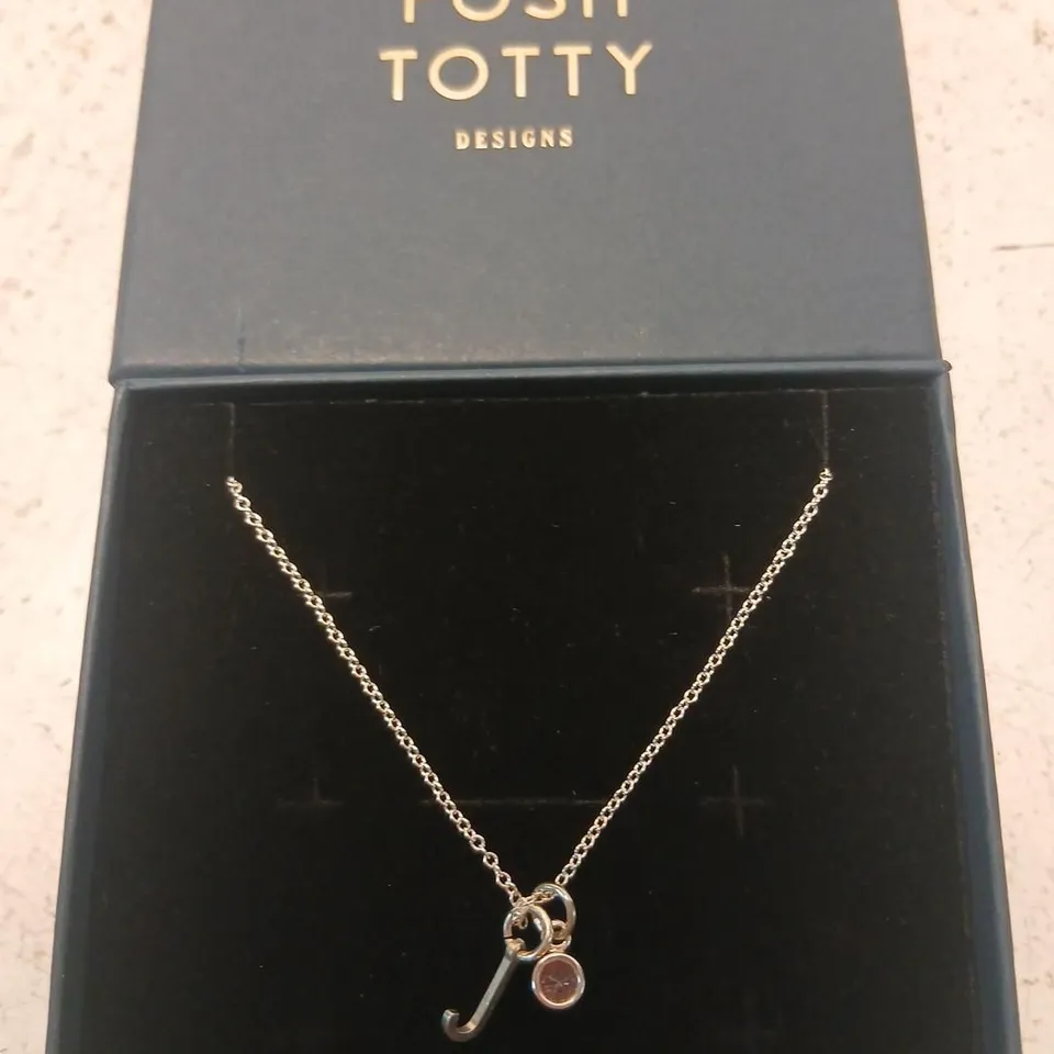 POSH TOTTY DESIGNS BIRTHSTONE & INITIAL CHARM NECKLACE STERLING SILVER