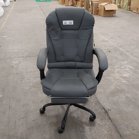 ELFORDSON FAUX LEATHER GREY ELECTRIC CHAIR WITH MASSAGER, HEATED SEAT, AND RECLINER (1 ITEM)
